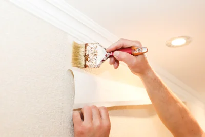 Pose de papier peint à Veyras — revêtements muraux et toiles de verre